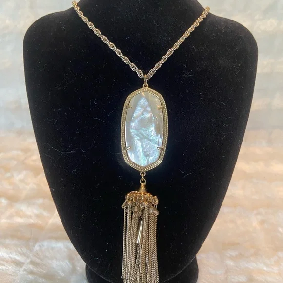 Kendra Scott Gold and Mother of PearlTassel Necklace - Picture 1 of 3